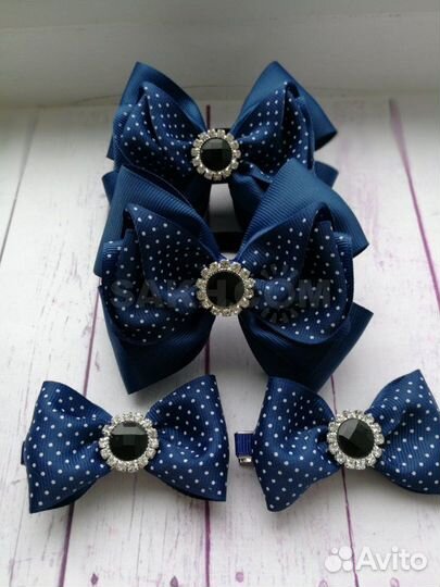 Бантики ручной работы на резинке и заколке