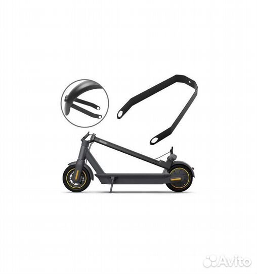 Поддержка заднего крыла черная электросамоката