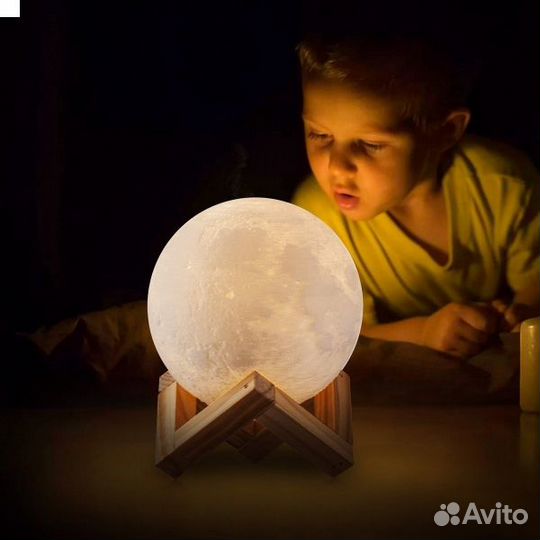 Ночник Луна 3D Moon Lamp 15см Led Colors + пульт