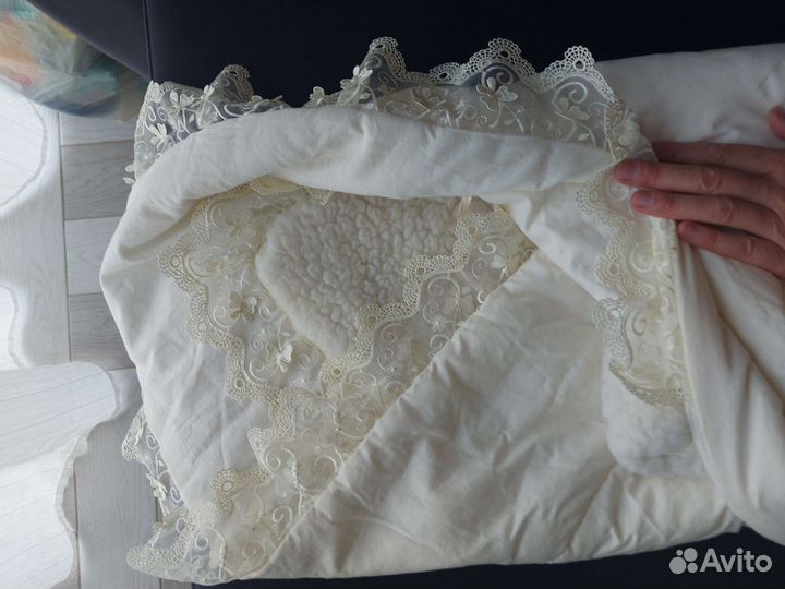 Одеяло на выписку осень зима овчина