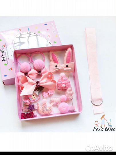 Резинки заколки, набор / синие/ красные