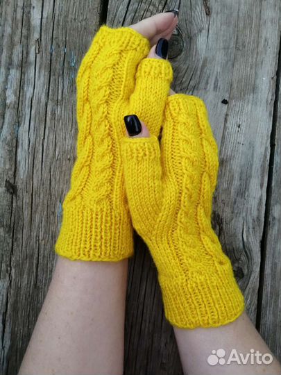 Митенки вязаные
