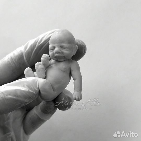 Силиконовый пупсик мини реборн 6 см для Barbie