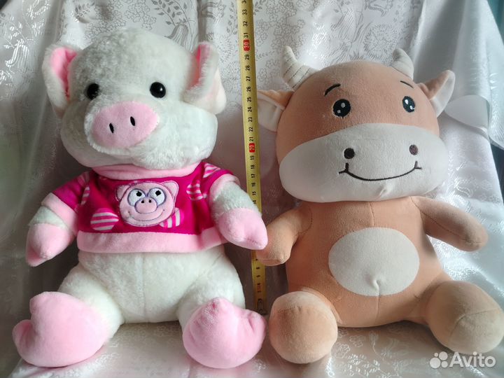 Мягкая игрушка поросёнок, корова