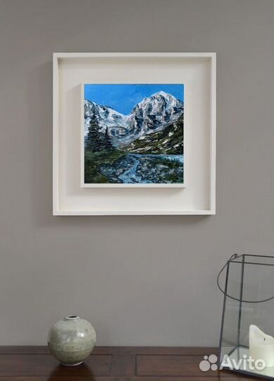 Картина горы кавказа 15*15 см Архыз триптих