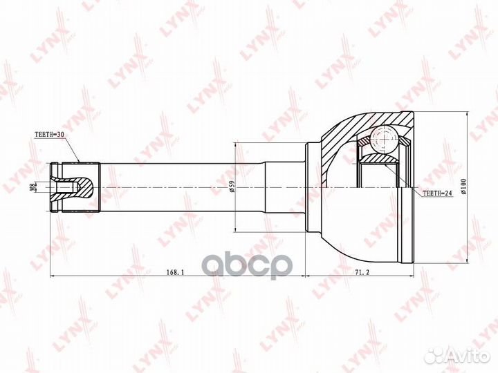 CO-7530 шрус наружный CO7530 lynxauto