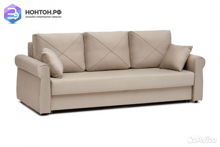 Диван еврокнижка Лира 3-х местный бежевый