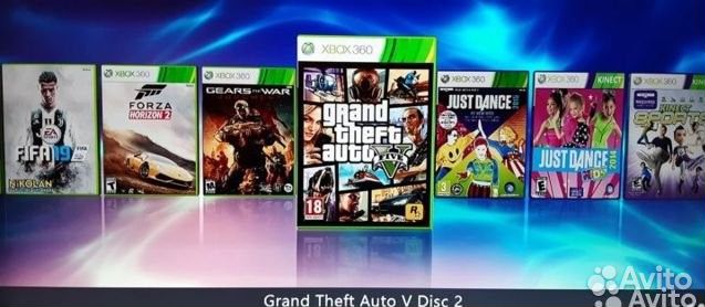 Xbox 360 500GB + Kinect + 62 игры, гарантия 1 год