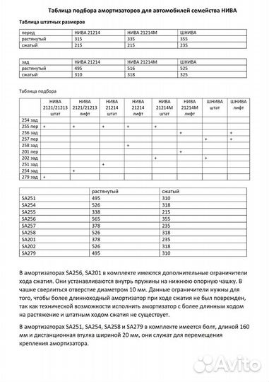 Амортизатор Риф задний Нива 21214 лифт 50 мм