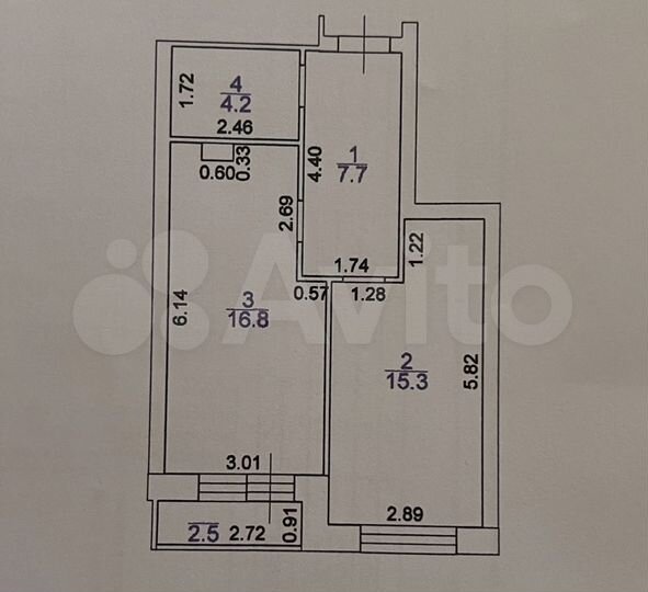 1-к. квартира, 44 м², 7/25 эт.