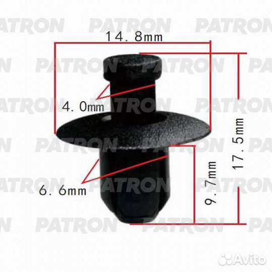 Patron P37-0493 Клипса пластмассовая Hyundai Kia п