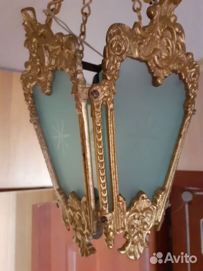 Люстра фонарь бронза СССР