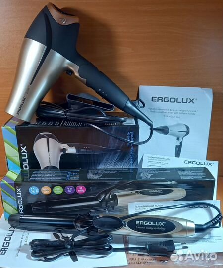 Набор ergolux: фен + щипцы для укладки волос