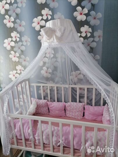 Матрас детский новый, балдахин с креплением