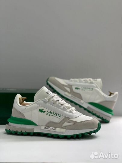 Кроссовки lacoste белые с зеленым 40-45