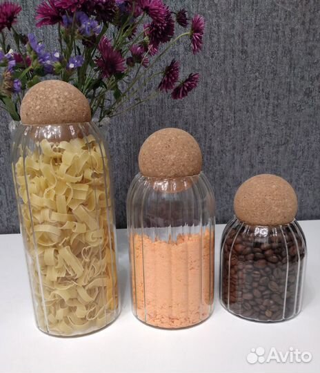 Набор банок для сыпучих продуктов из 3 предметов