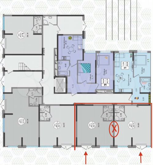 Коммерция первая линия, 38.69 м²