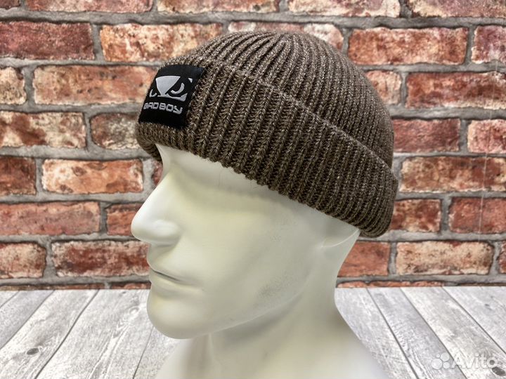 Шапка докер Bad Boy коричневый/черный