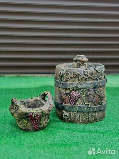 Термобочка декорированная артбетоном