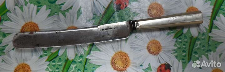 Нож кухонный старинный серебро 84