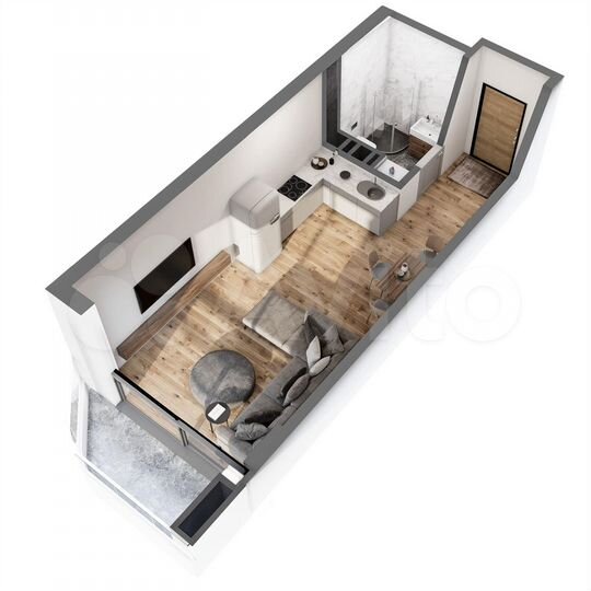 1-к. апартаменты, 35,6 м², 3/8 эт.