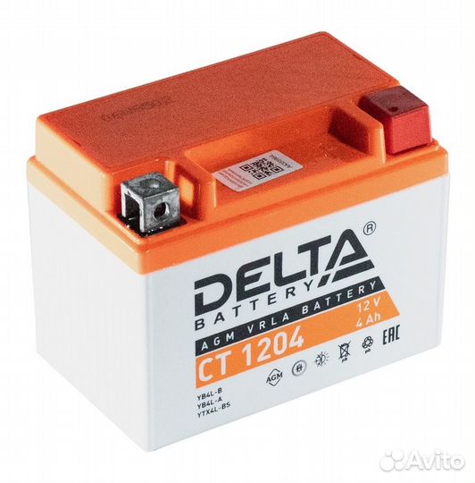 Аккумулятор delta ст-1204 зал о.п.(YT4L-BS)