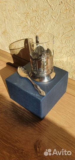 Стакан с подстаканником 75 лет Победы