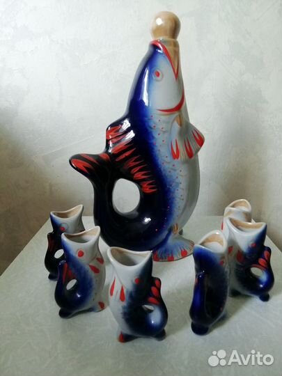 Набор для напитков «Рыба» (штоф и шесть стопок)