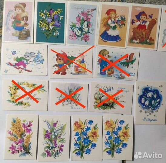 Открытки маленькие СССР, миниоткрытки