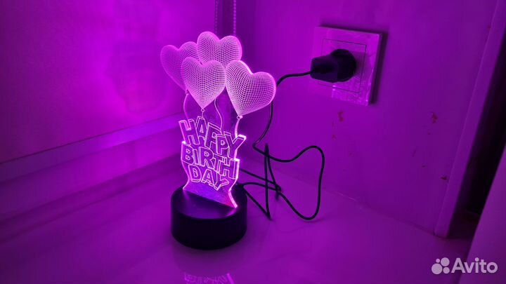 Ночник разноцветный стекло