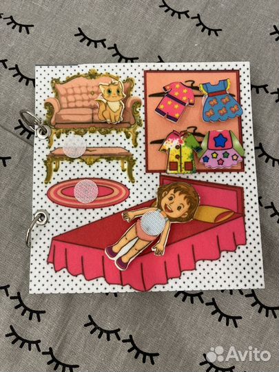 Книжка с липучками кукольный домик