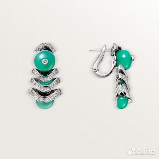 Юв. изделие Cartier Geometry & Contrast Earrings H8001154 + подарок 1 год гарантии