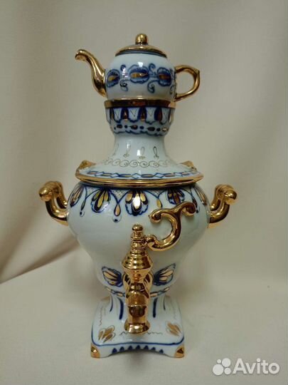 Винтажный самовар Гжель