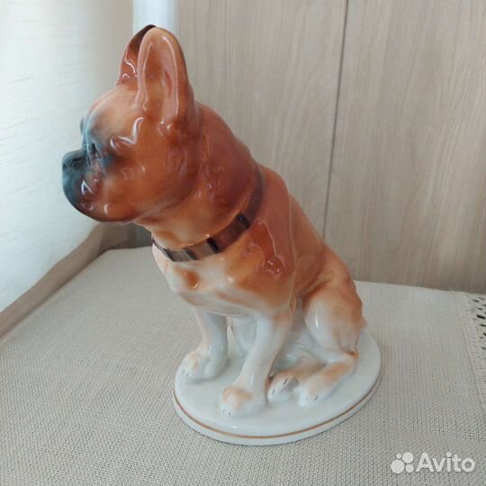 Фарфоровая статуэтка собака лфз Боксер