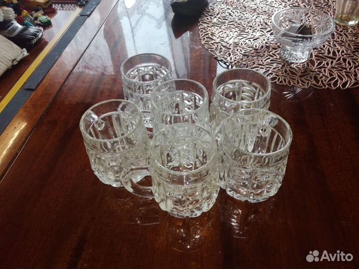 Хрустальные кружечки 6шт