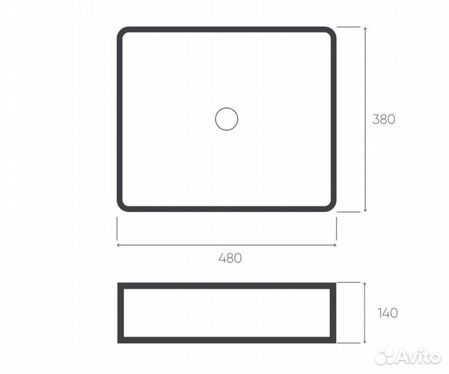 Раковина накладная Bronze de Luxe черная матовая