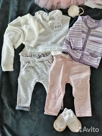 Вещи пакетом на девочку 6-9 месяцев