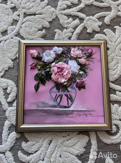 Картина вышивка лентами