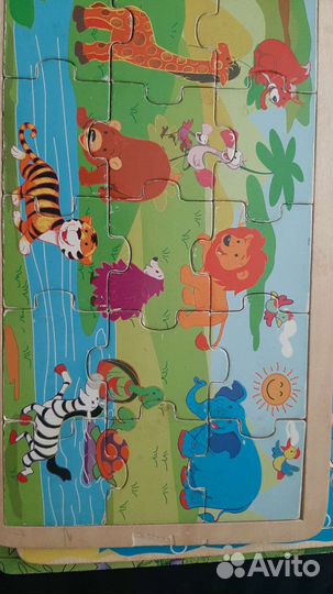 Деревянные пазлы пакетом