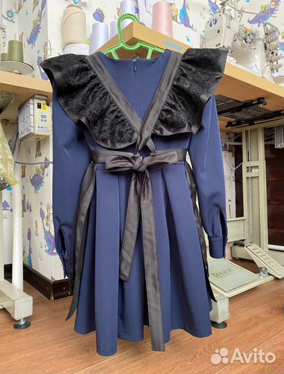 Школьный фартук черный размер любые