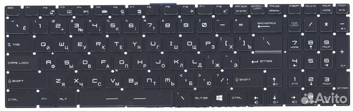 Клавиатура MSI GS72 с белой подсветкой, OEM