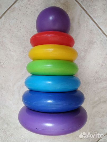 Пирамидка 7 элементов. Мягкая, лёгкая. 22,5 см