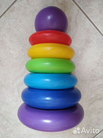 Пирамидка 7 элементов. Мягкая, лёгкая. 22,5 см