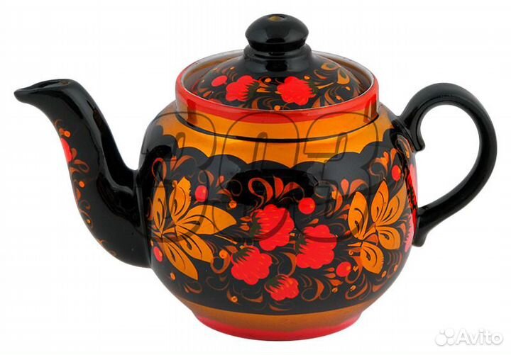Чайник заварочный керамика Хохлома Малинов (23093)