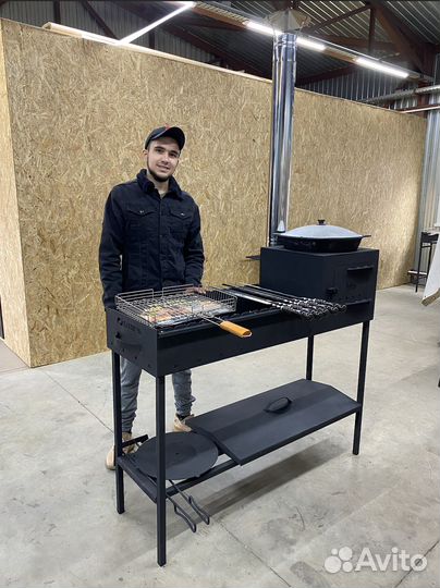 Мангал с печью под казан. Подарок