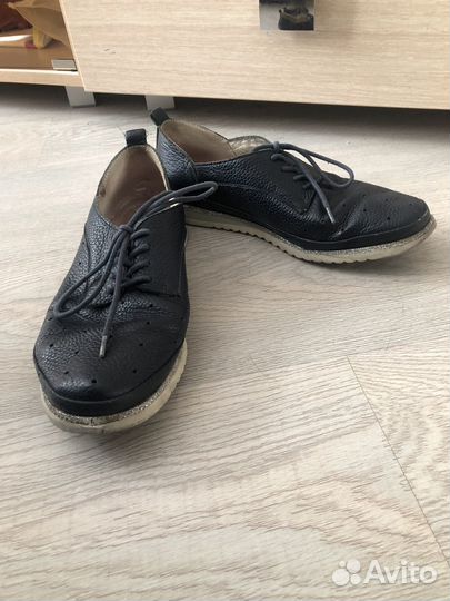 Ботинки синие кожаные весна лето 39 размер