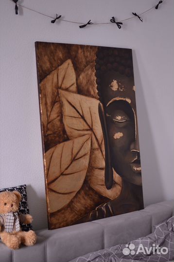 Картина Будда и листья