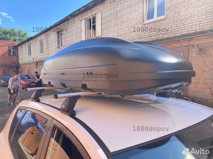 Автобокс 410 л черный+поперечины в подарок