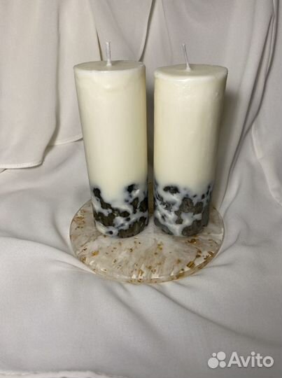 Свечи интерьерные ароматизированные на бетоне