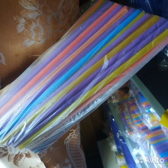 Трубочки прямые 240мм 8мм цветные, пп 250 шт/упак